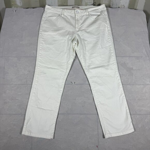 Tommy Hilfiger Boyfriend Jeans Womens White Denim 5-Pocket Modern Style Size 14 - Picture 1 of 16